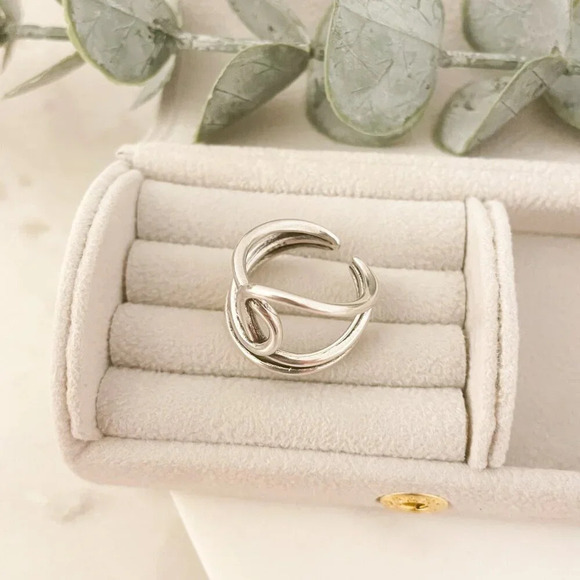 925 Sterling Silver Knot Ring Dainty Ring Twist Ring Minimalist Ring Band - Picture 8 of 10